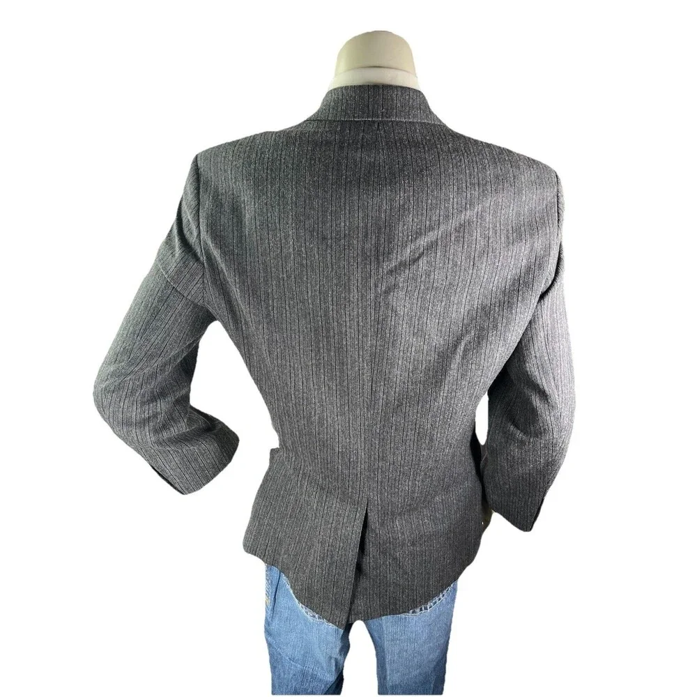 HUGO BOSS Rossellini Men 38S Blazer Gray Striped Textured Wool Sport Jacket